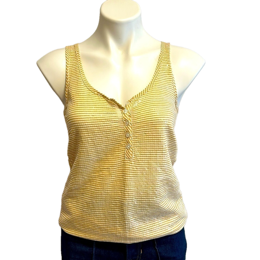 JCrew Factory sequin striped button tank